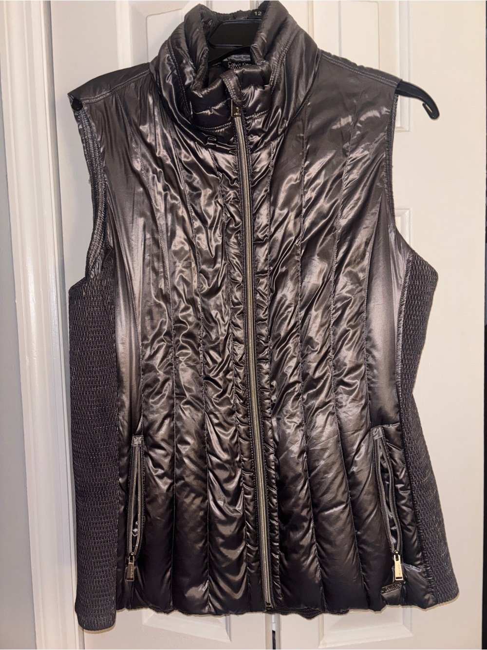 Quilted Metallic grey Women's Vest - Brand: Calvin Klein